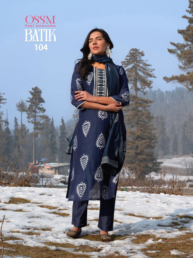 Batik Vol 4 By Ossm Chanderi Printed Kurti With Bottom Dupatta Suppliers In India